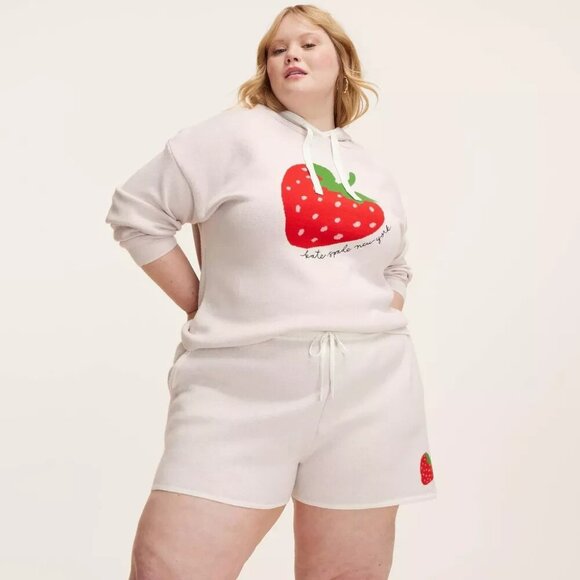 Size 3X or 4X - Women Embroidered Strawberry Sweater Shorts kate spade new york - Picture 3 of 7